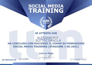 Certificato; Social Media; livello 1;