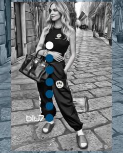 Chiara Ferragni per strada durante estate 2022 con ciabatte e calzini