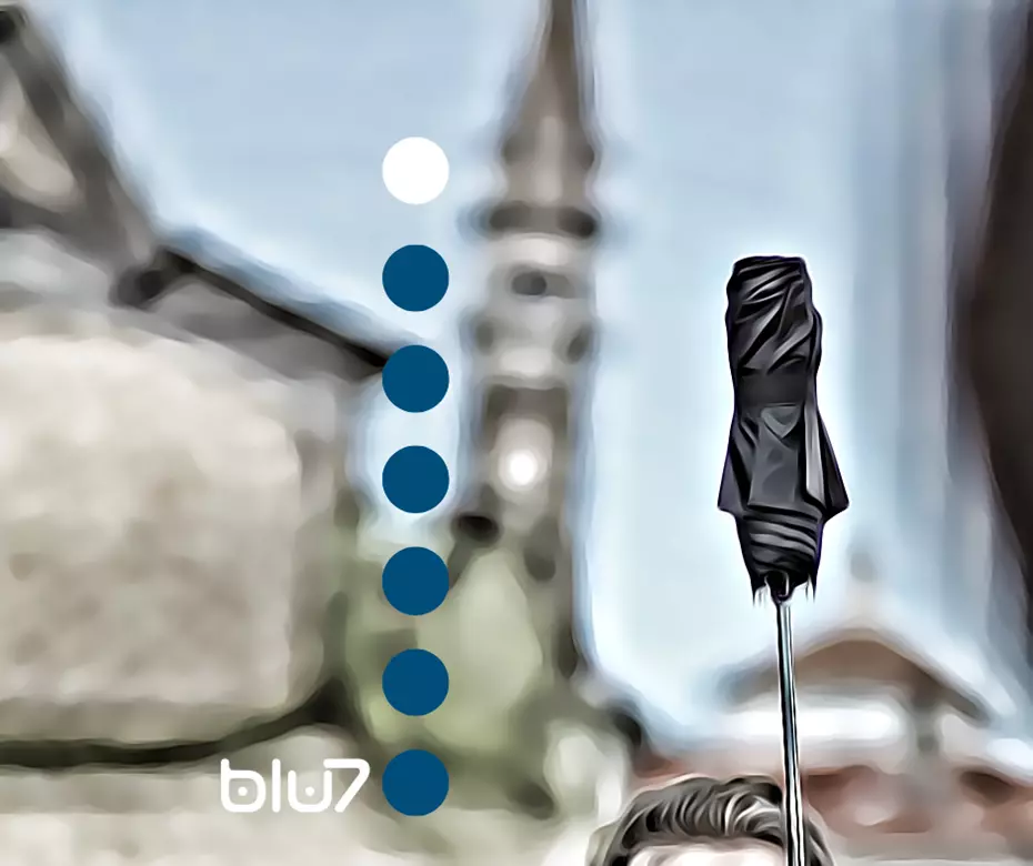 Guida Turistica; ombrello alzato;