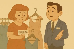 delusione e marketing; vestito; taglia sbagliata;