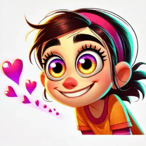 disegno; ragazza; occhi grandi; sgranati;