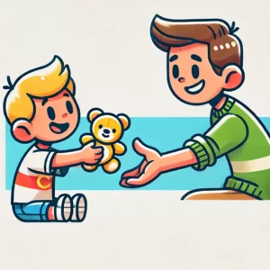 disegno; bambino che aiuta adulto;