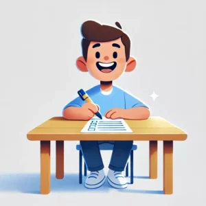 disegno; ragazzo; compila questionario;