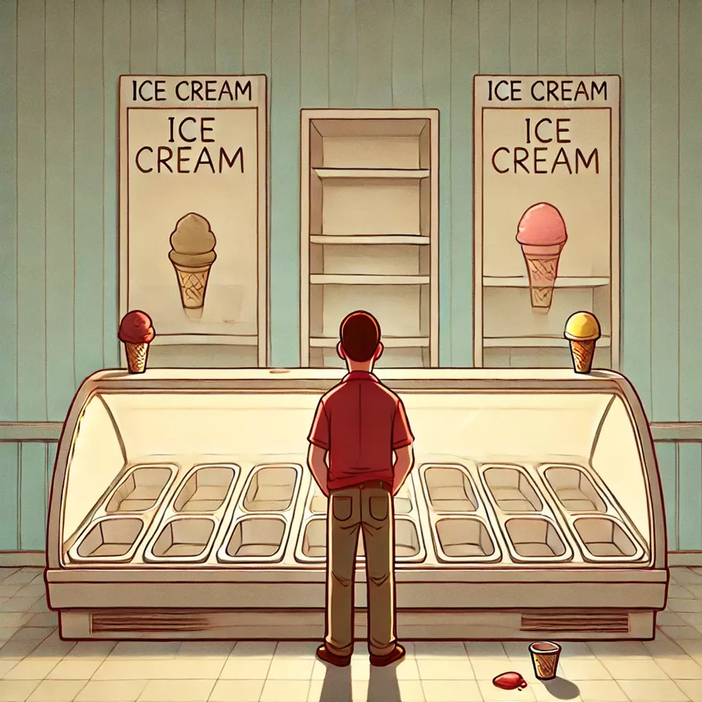 disegno; banco gelato vuoto; scegliere;