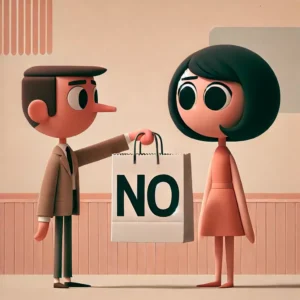Disegno; anni 60; omino che passa un no ad una signora;